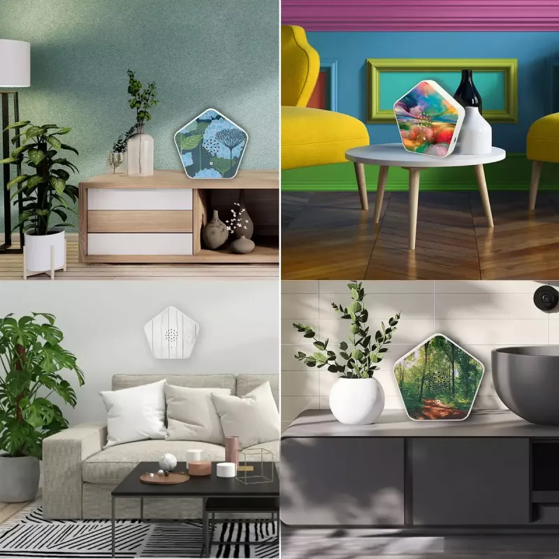 Máquina de sons Olympia Sounds of Nature, branco, dimensões compactas 135×30×130 mm