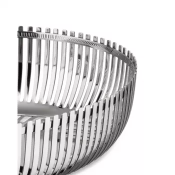 Taça cesto oval Alessi PCH06/26, aço inoxidável polido, 26 cm
