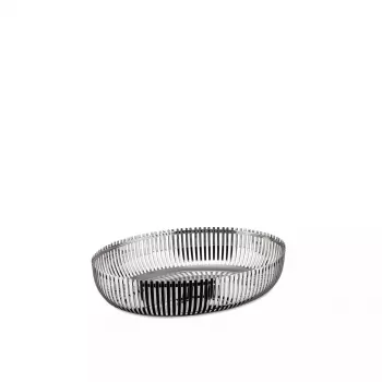 Taça cesto oval Alessi PCH06/26, aço inoxidável polido, 26 cm