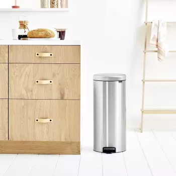 Balde de pedal Brabantia newIcon redondo aço escovado diâmetro 30 cm