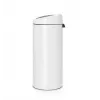 Balde do lixo com abertura por toque Brabantia 30L redondo plástico aço inoxidável branco