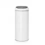 Balde do lixo com abertura por toque Brabantia 30L redondo plástico aço inoxidável branco