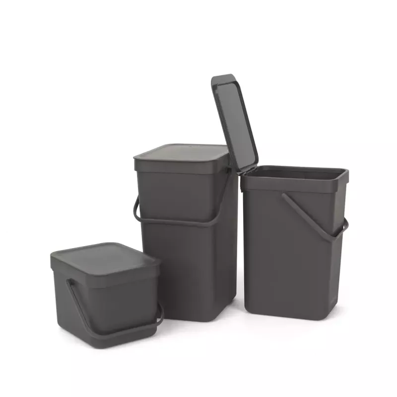 Balde de lixo Brabantia 109720 6L retangular cinzento