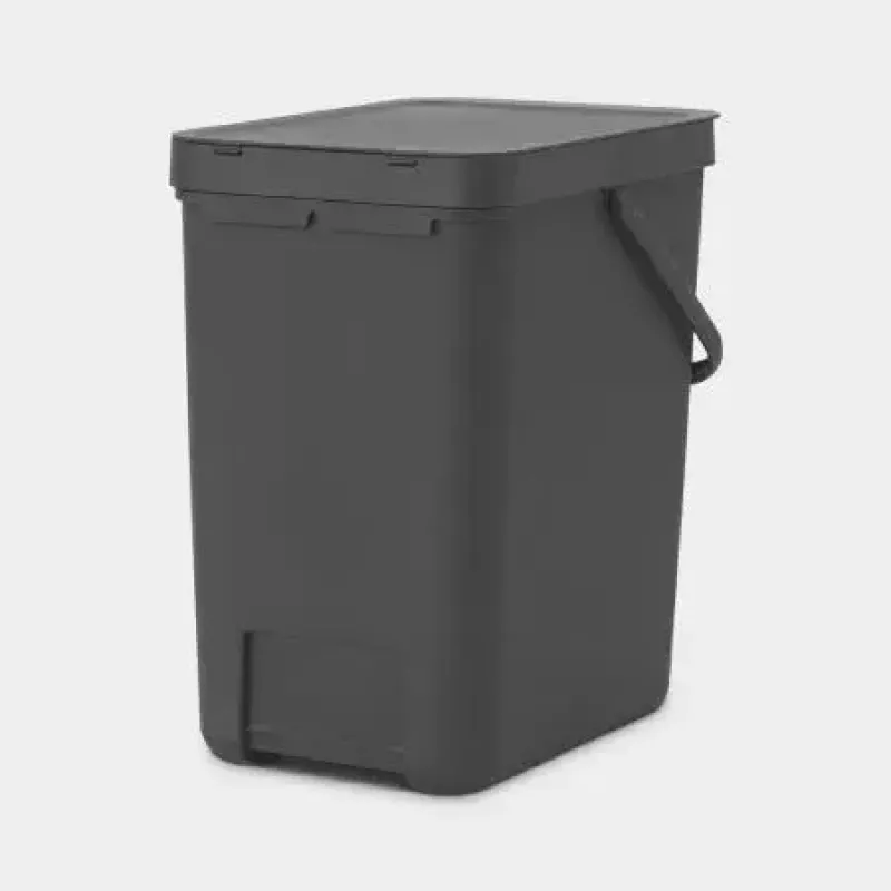 Balde de lixo Brabantia 129940 25 L retangular plástico cinzento