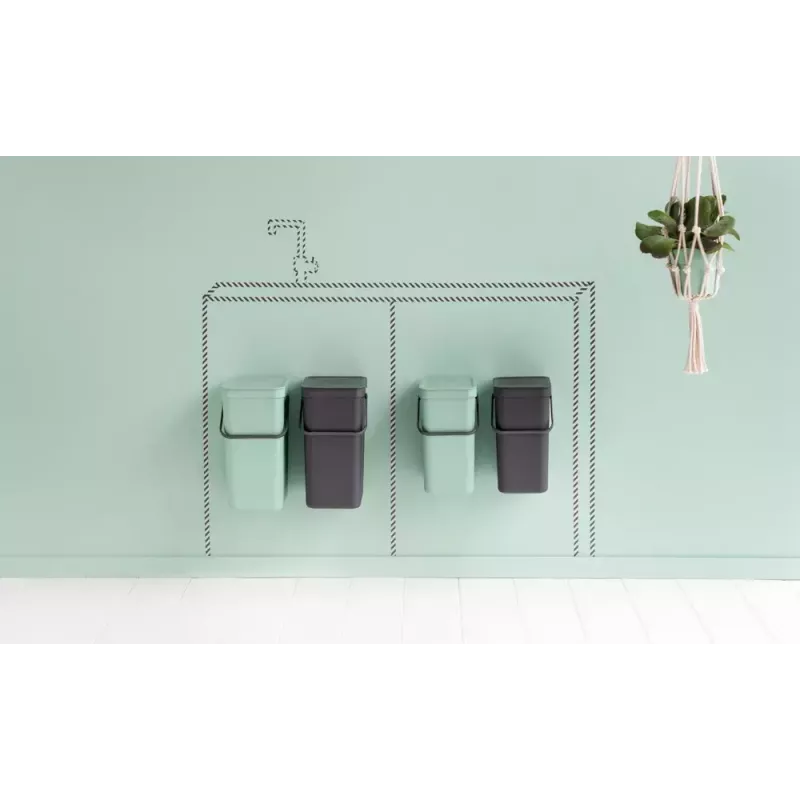 Brabantia Sort & Go retangular plástico verde cinzento largura 520 mm profundidade 370 mm altura 430 mm