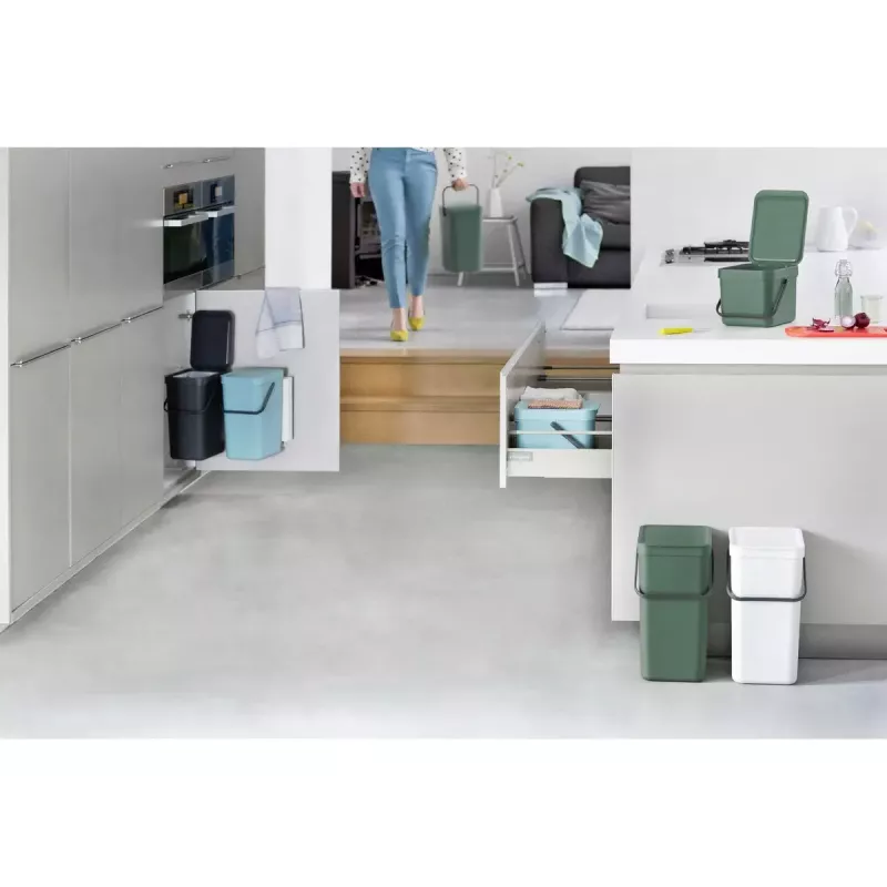 Balde de lixo Brabantia Sort & Go 3 L verde largura 188 mm profundidade 139 mm altura 181 mm
