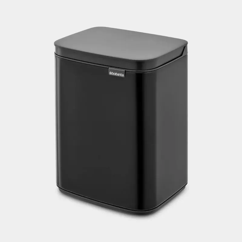 Balde de lixo Brabantia Bo 4 L retangular, caixa em aço, preto, 200×172×272 mm
