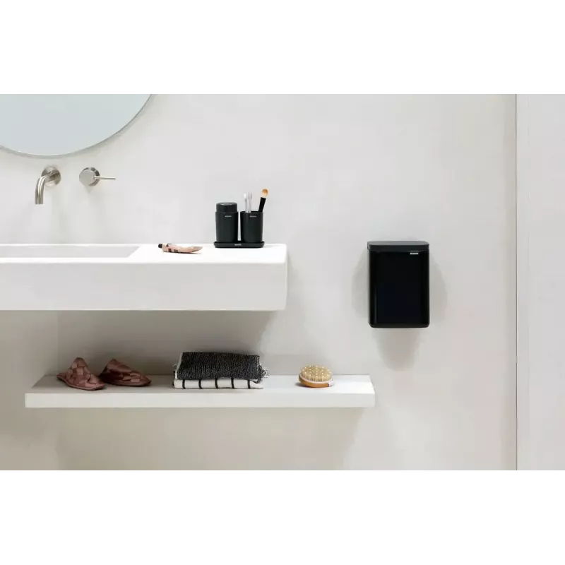 Balde de lixo Brabantia Bo 4 L retangular, caixa em aço, preto, 200×172×272 mm