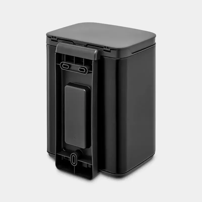 Balde de lixo Brabantia Bo 4 L retangular, caixa em aço, preto, 200×172×272 mm