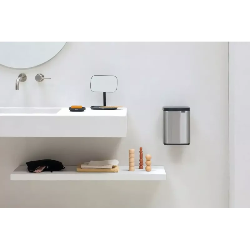 Balde de lixo Brabantia Bo 4 L retangular aço preto 22 28 49