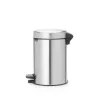 Balde de lixo com pedal Brabantia newIcon redondo aço inoxidável escovado
