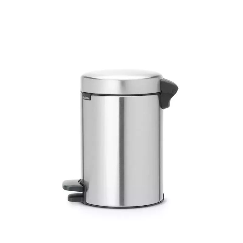 Balde de lixo com pedal Brabantia newIcon redondo aço inoxidável escovado