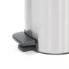 Balde de lixo com pedal Brabantia newIcon redondo aço inoxidável escovado
