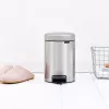 Balde de lixo com pedal Brabantia newIcon redondo aço inoxidável escovado