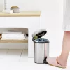 Balde de lixo com pedal Brabantia newIcon redondo aço inoxidável escovado