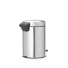 Balde de lixo com pedal Brabantia newIcon redondo aço inoxidável escovado