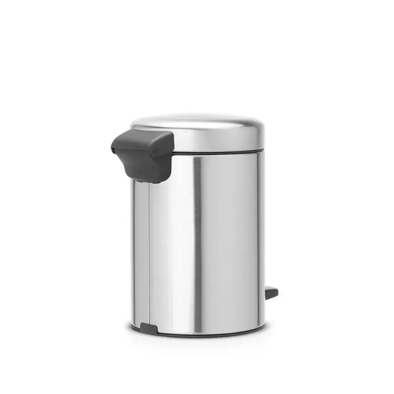 Balde de lixo com pedal Brabantia newIcon redondo aço inoxidável escovado