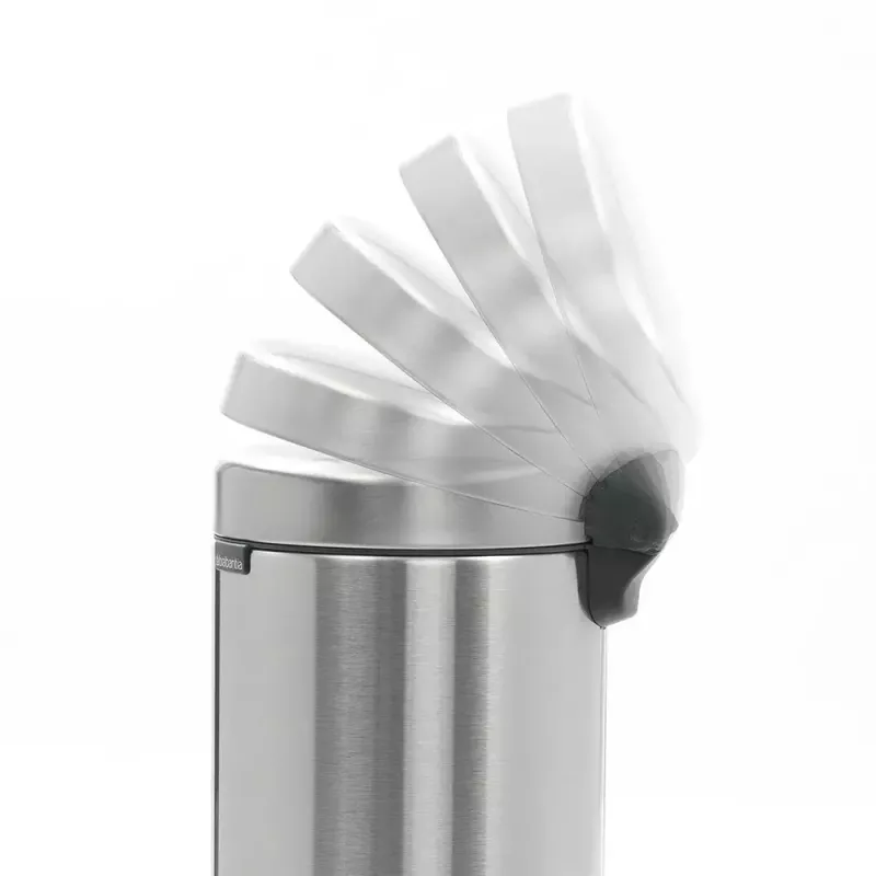 Balde de lixo com pedal Brabantia newIcon redondo aço inoxidável escovado