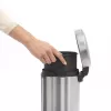 Balde de lixo com pedal Brabantia newIcon redondo aço inoxidável escovado
