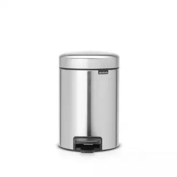 Balde de lixo com pedal Brabantia newIcon redondo aço inoxidável escovado