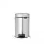 Balde de lixo com pedal Brabantia newIcon redondo aço inoxidável escovado