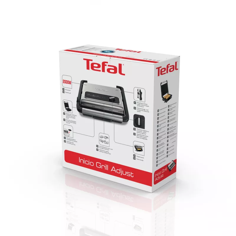 Grelhador de contacto Tefal Inicio GC242D 2000W preto aço inoxidável