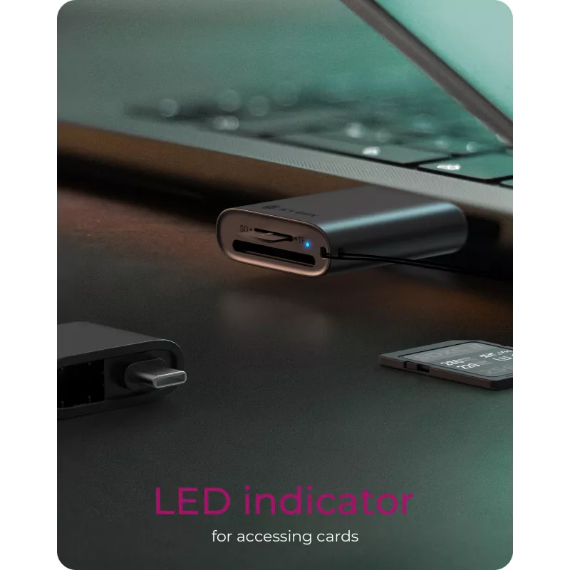 Leitor de cartões 2 em 1 ICY BOX através de interface USB Type-A e USB Type-C