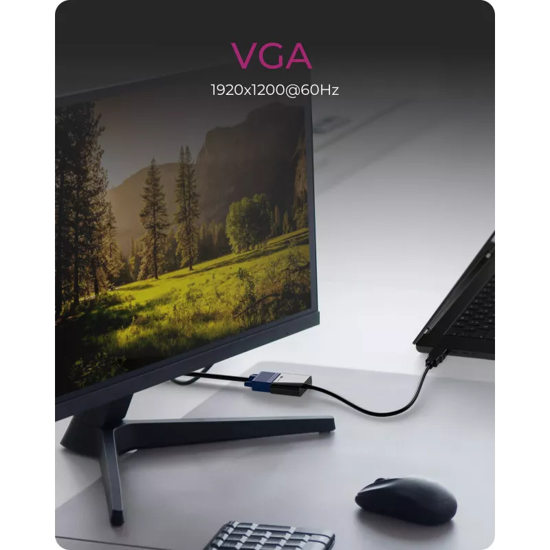 Adaptador HDMI para VGA IcyBox IB-AC502a — adaptador HDMI A (macho) para VGA (fêmea)