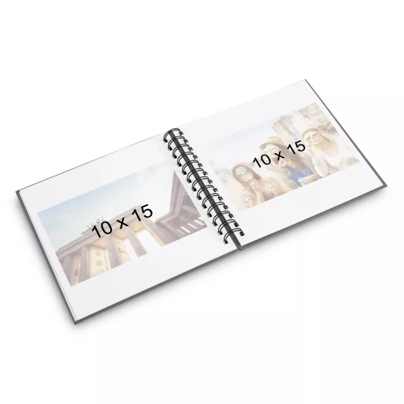 Álbum de fotografias Hama Fine Art preto 30 folhas 14 x 14 cm encadernação em espiral