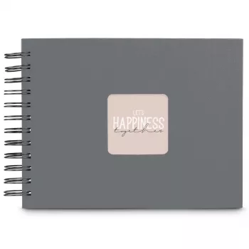 Hama 00009839 Fine Art álbum de fotografias de espiral 24x17, 50 folhas pretas, Stone Grey