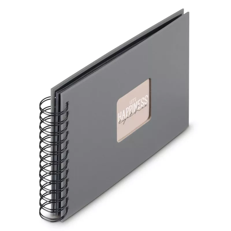 Hama 00009839 Fine Art álbum de fotos de espiral 24x17, 50 páginas pretas, Stone Grey