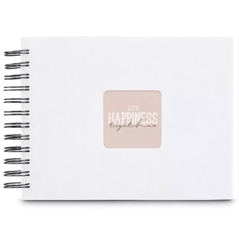 Hama 00009845 Fine Art álbum de fotos de espiral 24x17, 50 páginas pretas, branco