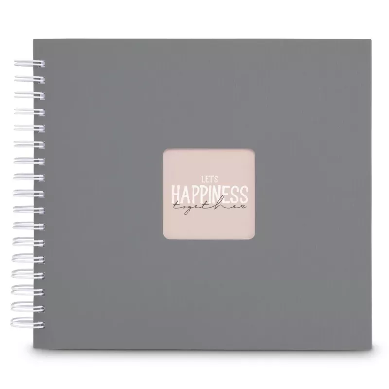 Hama 00009837 Fine Art álbum de fotografias de espiral 28x24, 50 páginas brancas, cinzento pedra