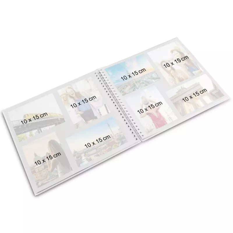 Álbum de fotografias Hama Fine Art branco 300 folhas 10 x 15 cm encadernação em espiral