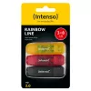 Intenso Rainbow Line Pen USB 8 GB, USB-A 2.0, multipack de 3, multicolor
