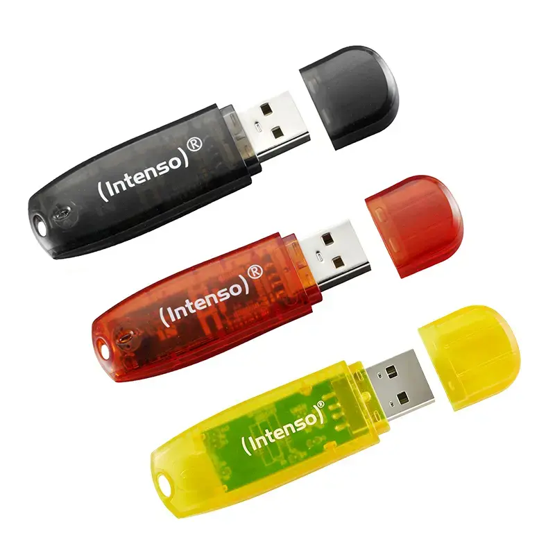Intenso Rainbow Line Pen USB 8 GB, USB-A 2.0, multipack de 3, multicolor