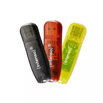 Intenso Rainbow Line Pen USB 8 GB, USB-A 2.0, multipack de 3, multicolor