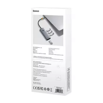 Hub Baseus 4in1 UltraJoy USB-C para USB 3.0 cinzento cabo