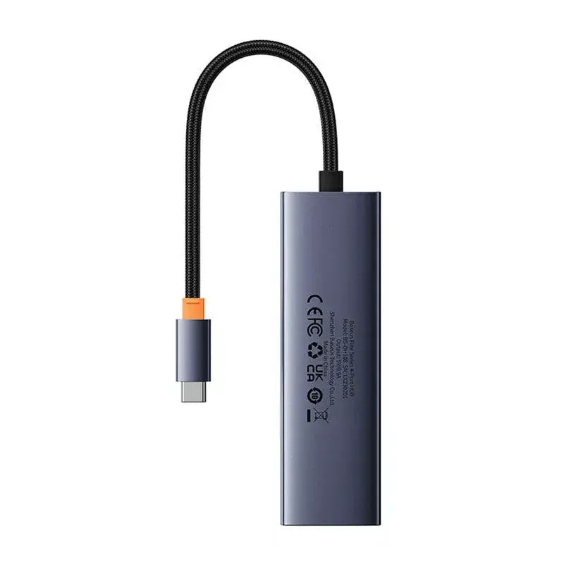Hub Baseus 4in1 UltraJoy USB-C para USB 3.0 cinzento cabo