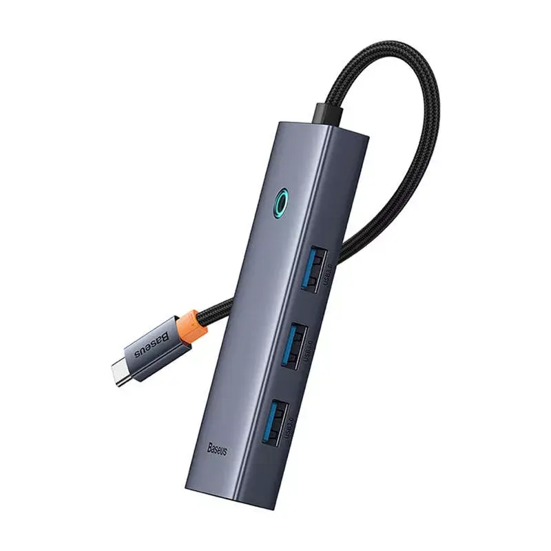 Hub Baseus 4in1 UltraJoy USB-C para USB 3.0 cinzento cabo