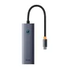 Hub Baseus 4in1 UltraJoy USB-C para USB 3.0 cinzento cabo
