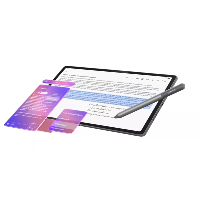 Lenovo Idea Tab Plus ZAG70201SE tablet, 12,1 polegadas (30,7 cm) IPS, 8 GB RAM, 256 GB, Wi-Fi, Android 15, com caneta, cinzento