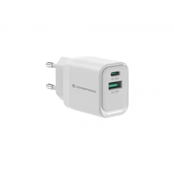 Carregador Conceptronic ALTHEA19W33 2-Port 33W GaN USB PD, USB-C x 1, USB-A x 1, QC 3.0, PPS, PD 3.0