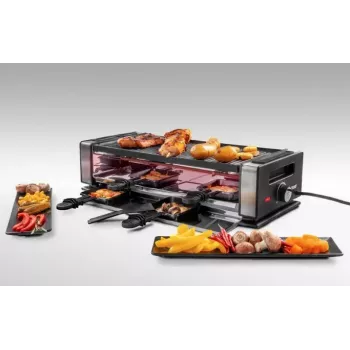 Grelhador de raclette Unold Delice Basic 1200 W 8 pessoas preto aço inoxidável