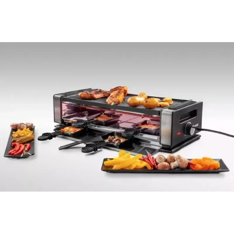 Grelhador de raclette Unold Delice Basic 1200 W 8 pessoas preto aço inoxidável