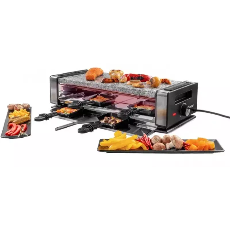 Grelhador de raclette Unold Delice Basic 1200 W 8 pessoas preto aço inoxidável