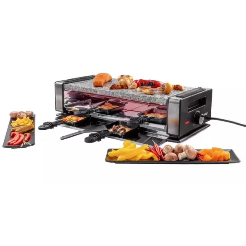 Grelhador de raclette Unold Delice Basic 1200 W 8 pessoas preto aço inoxidável