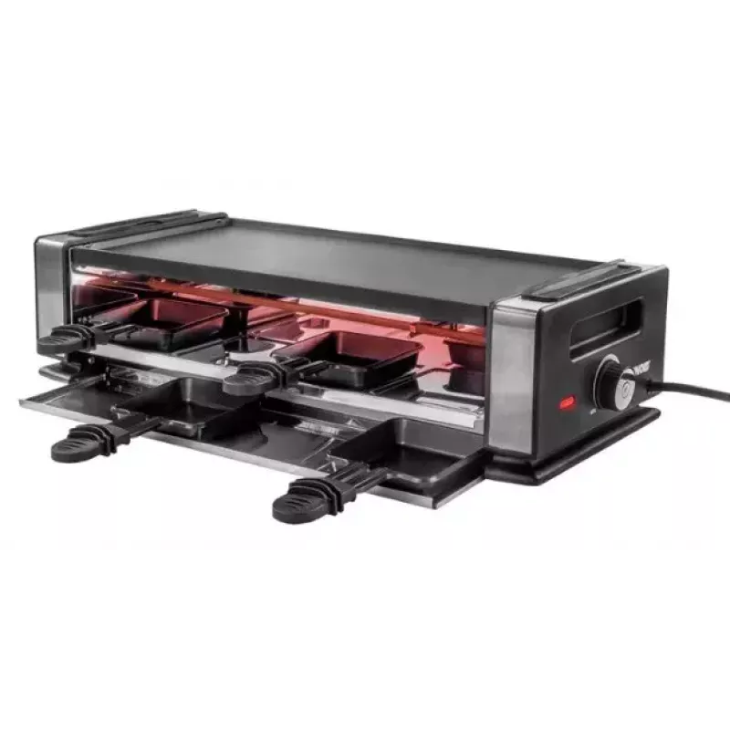 Grelhador de raclette Unold Delice Basic 1200 W 8 pessoas preto aço inoxidável