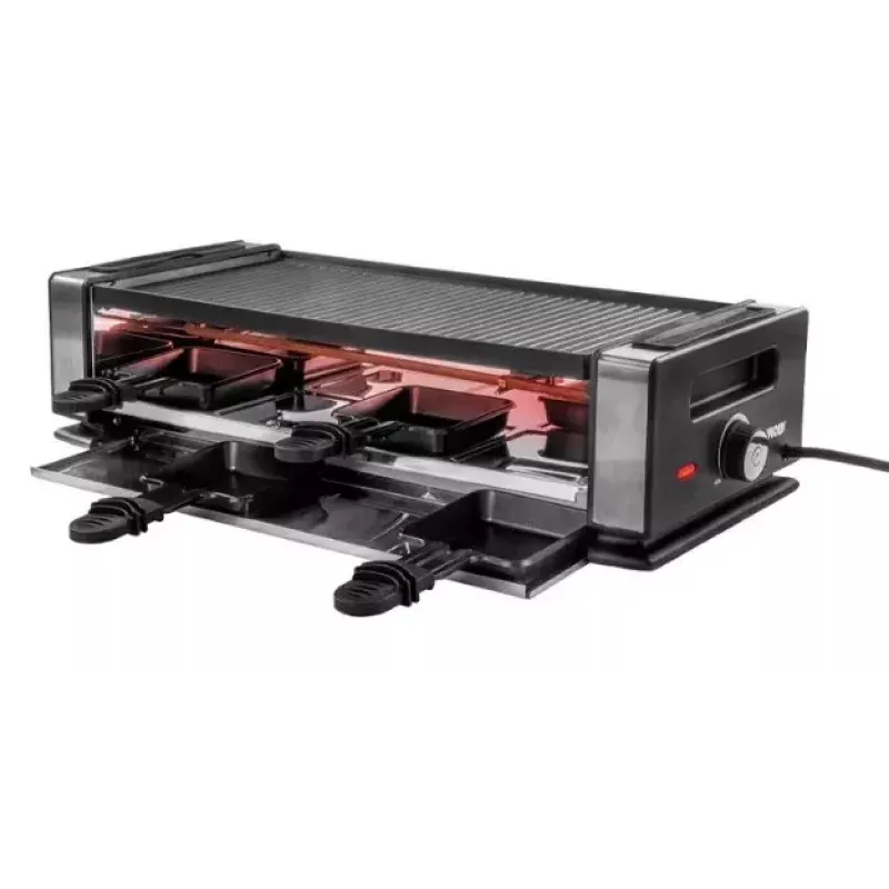 Grelhador de raclette Unold Delice Basic 1200 W 8 pessoas preto aço inoxidável