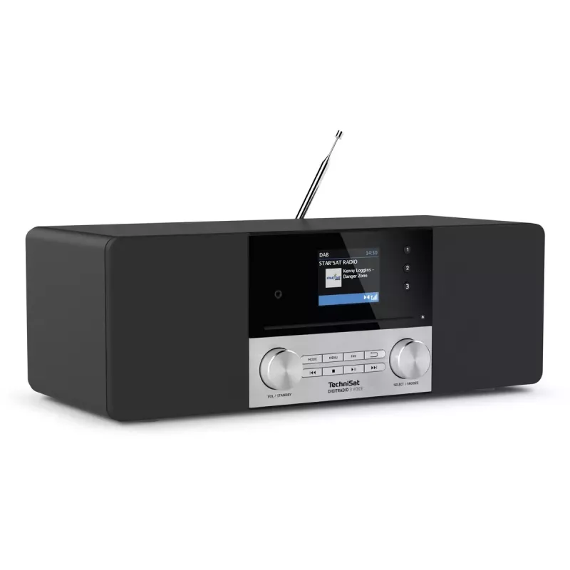 Rádio digital TechniSat DIGITRADIO 3 VOICE preto prateado